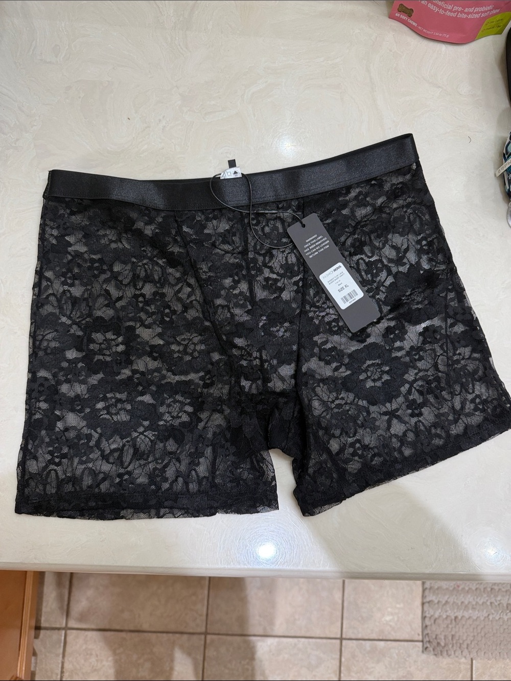 Fashion Nova Black Lace Womens Boxer Shorts